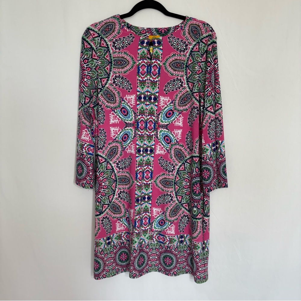 Ruby Rd Petite Woman’s Paisley‎ Bell Sleeve Dress Pink Size Large